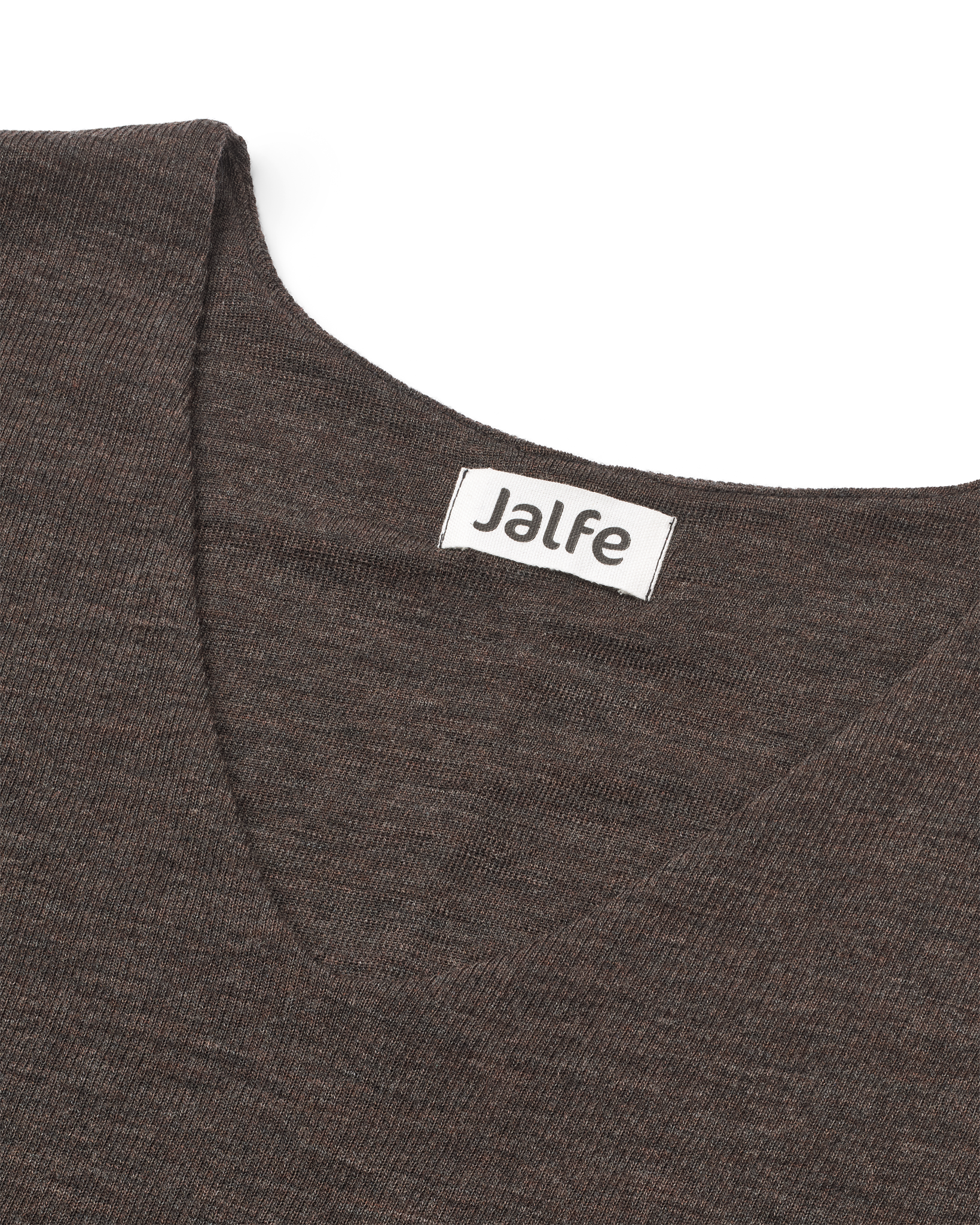 Dress V neck wool rib